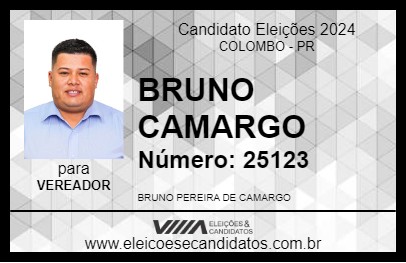 Candidato BRUNO CAMARGO 2024 - COLOMBO - Eleições