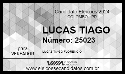 Candidato LUCAS TIAGO 2024 - COLOMBO - Eleições