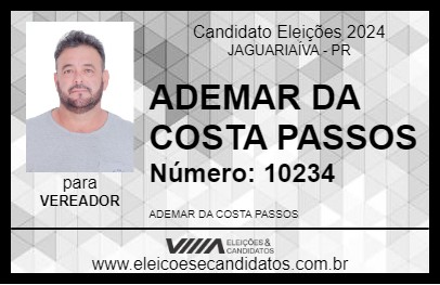 Candidato ADEMAR DA COSTA PASSOS 2024 - JAGUARIAÍVA - Eleições