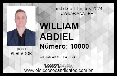 Candidato WILLIAM ABDIEL 2024 - JAGUARIAÍVA - Eleições