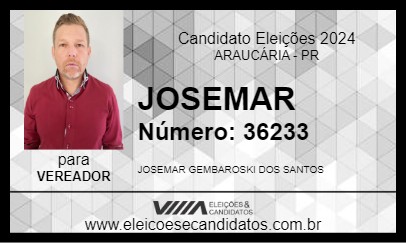 Candidato JOSEMAR 2024 - ARAUCÁRIA - Eleições