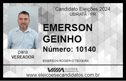 Candidato EMERSON GEINHO 2024 - UBIRATÃ - Eleições