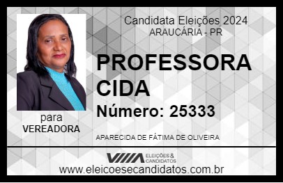 Candidato PROFESSORA CIDA 2024 - ARAUCÁRIA - Eleições