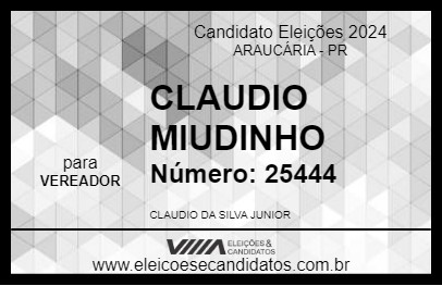 Candidato CLAUDIO MIUDINHO 2024 - ARAUCÁRIA - Eleições