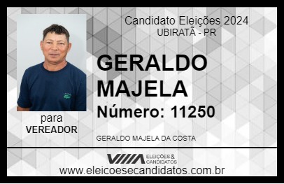 Candidato GERALDO MAJELA 2024 - UBIRATÃ - Eleições