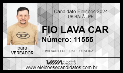 Candidato FIO LAVA CAR 2024 - UBIRATÃ - Eleições