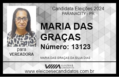 Candidato MARIA DAS GRAÇAS 2024 - PARANACITY - Eleições