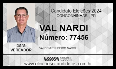 Candidato VAL NARDI 2024 - CONGONHINHAS - Eleições