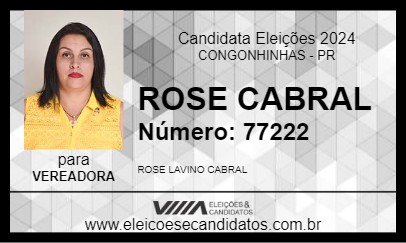 Candidato ROSE CABRAL 2024 - CONGONHINHAS - Eleições