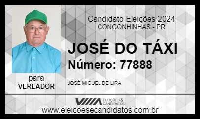 Candidato JOSÉ DO TÁXI 2024 - CONGONHINHAS - Eleições