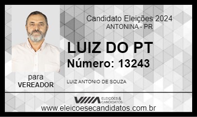 Candidato LUIZ DO PT 2024 - ANTONINA - Eleições