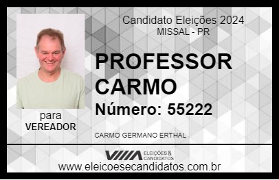 Candidato PROFESSOR CARMO 2024 - MISSAL - Eleições