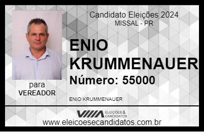 Candidato ENIO KRUMMENAUER 2024 - MISSAL - Eleições