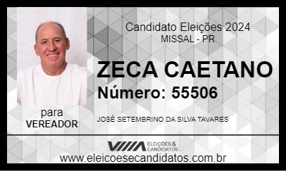 Candidato ZECA CAETANO 2024 - MISSAL - Eleições