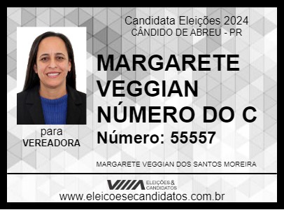 Candidato MARGARETE VEGGIAN 2024 - CÂNDIDO DE ABREU - Eleições