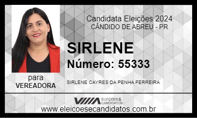 Candidato SIRLENE 2024 - CÂNDIDO DE ABREU - Eleições