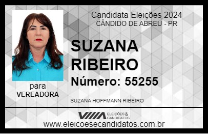 Candidato SUZANA RIBEIRO 2024 - CÂNDIDO DE ABREU - Eleições