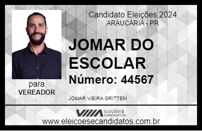 Candidato JOMAR DO ESCOLAR 2024 - ARAUCÁRIA - Eleições