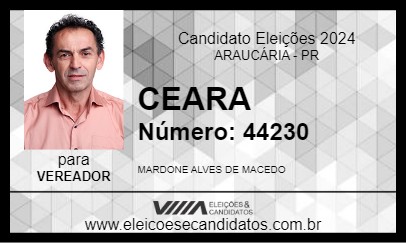 Candidato CEARA 2024 - ARAUCÁRIA - Eleições