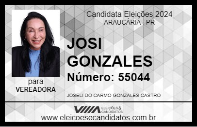 Candidato JOSI GONZALES 2024 - ARAUCÁRIA - Eleições