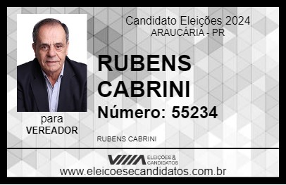 Candidato RUBENS CABRINI 2024 - ARAUCÁRIA - Eleições