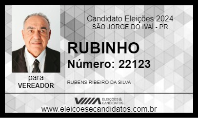 Candidato RUBINHO 2024 - SÃO JORGE DO IVAÍ - Eleições