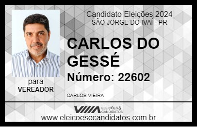 Candidato CARLOS DO GESSÉ 2024 - SÃO JORGE DO IVAÍ - Eleições