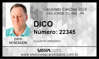 Candidato DICO 2024 - SÃO JORGE DO IVAÍ - Eleições