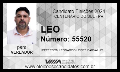 Candidato LEO 2024 - CENTENÁRIO DO SUL - Eleições