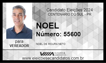 Candidato NOEL 2024 - CENTENÁRIO DO SUL - Eleições