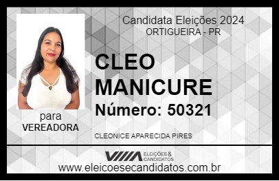 Candidato CLEO MANICURE 2024 - ORTIGUEIRA - Eleições