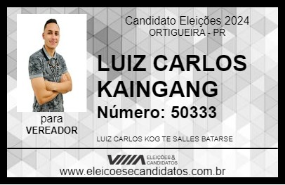 Candidato LUIZ CARLOS KAINGANG 2024 - ORTIGUEIRA - Eleições