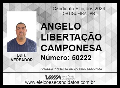 Candidato ANGELO LIBERTAÇÃO CAMPONESA 2024 - ORTIGUEIRA - Eleições