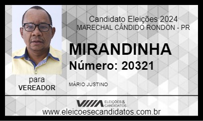 Candidato MIRANDINHA 2024 - MARECHAL CÂNDIDO RONDON - Eleições