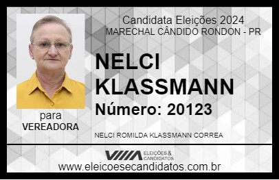 Candidato NELCI KLASSMANN 2024 - MARECHAL CÂNDIDO RONDON - Eleições