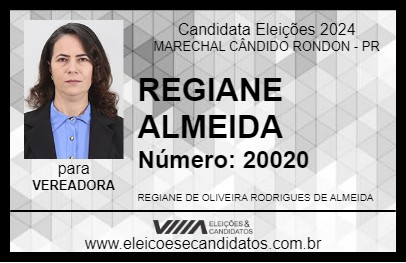 Candidato REGIANE ALMEIDA 2024 - MARECHAL CÂNDIDO RONDON - Eleições