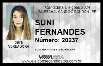 Candidato SUNI FERNANDES 2024 - MARECHAL CÂNDIDO RONDON - Eleições