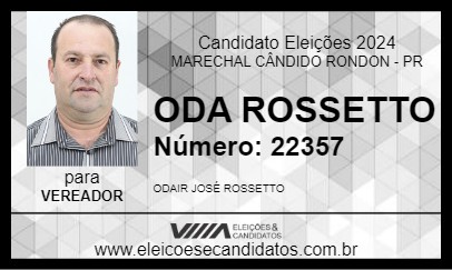 Candidato ODA ROSSETTO 2024 - MARECHAL CÂNDIDO RONDON - Eleições