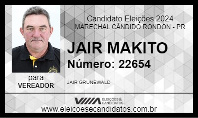 Candidato JAIR MAKITO 2024 - MARECHAL CÂNDIDO RONDON - Eleições