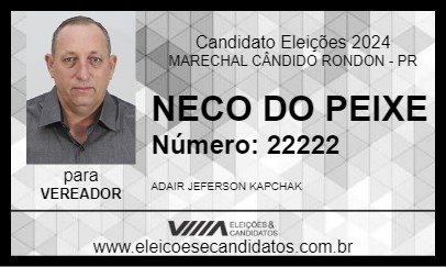 Candidato NECO DO PEIXE 2024 - MARECHAL CÂNDIDO RONDON - Eleições