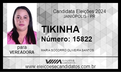 Candidato TIKINHA 2024 - JANIÓPOLIS - Eleições