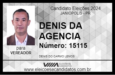 Candidato DENIS DA AGENCIA 2024 - JANIÓPOLIS - Eleições