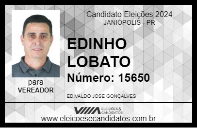 Candidato EDINHO LOBATO 2024 - JANIÓPOLIS - Eleições