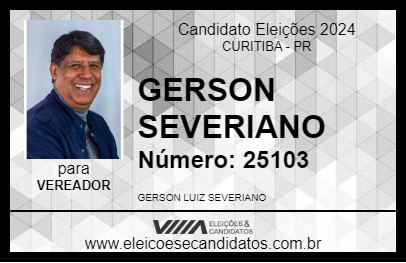 Candidato GERSON SEVERIANO 2024 - CURITIBA - Eleições