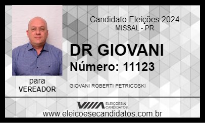 Candidato DR GIOVANI 2024 - MISSAL - Eleições