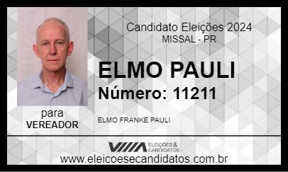 Candidato ELMO PAULI 2024 - MISSAL - Eleições