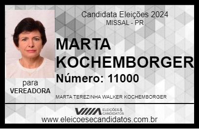 Candidato MARTA KOCHEMBORGER 2024 - MISSAL - Eleições