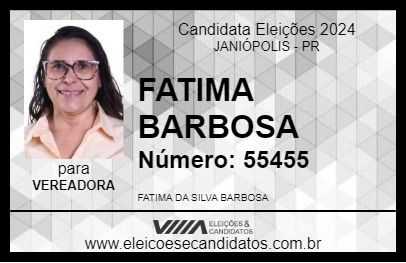 Candidato FATIMA BARBOSA 2024 - JANIÓPOLIS - Eleições