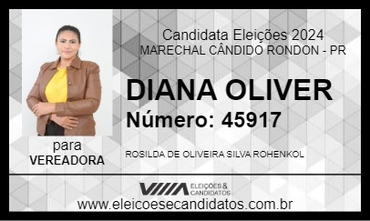 Candidato DIANA OLIVER 2024 - MARECHAL CÂNDIDO RONDON - Eleições