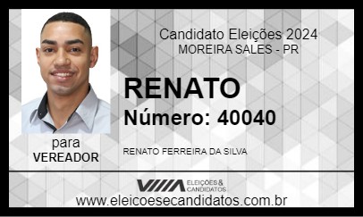 Candidato RENATO 2024 - MOREIRA SALES - Eleições